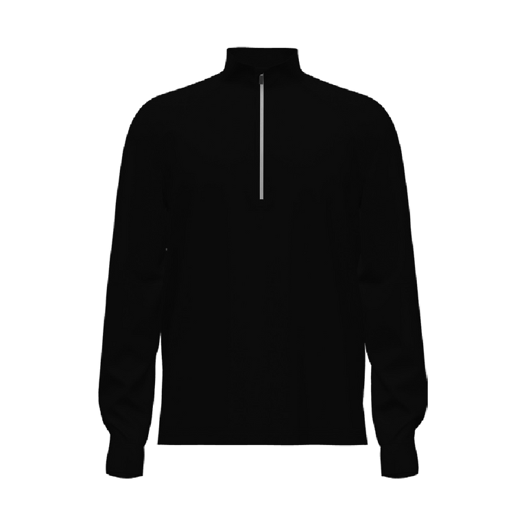 Black long sleeved jacket with white quarter zip
