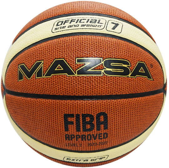 MAZSA BASKETBALL FIBA APPROVED CREAM RIBBED SIZE 7