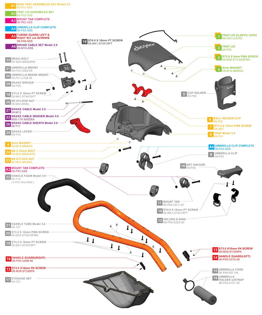 Clicgear 3.0 - Handle Complete - Parts discontinued once not available