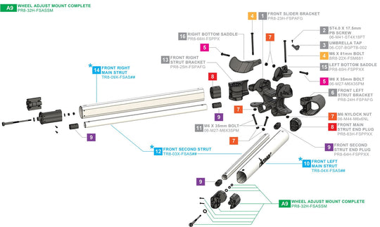 Clicgear 8.0 - Front Strut Assembly
