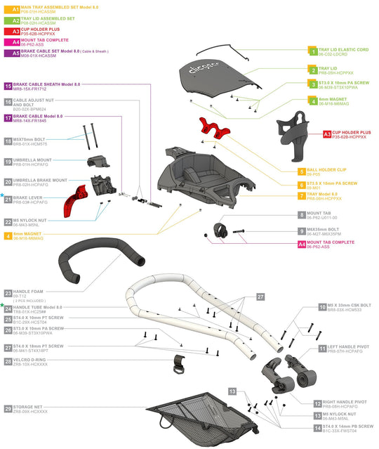 Clicgear 8.0 - Handle Complete