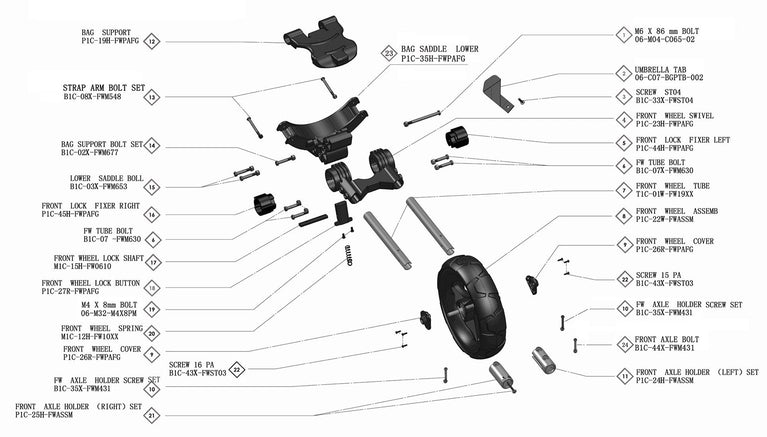 Rovic RV1C - Front Wheel Complete V1