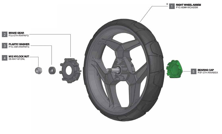 Rovic RV1C - Rear Wheel Complete V2