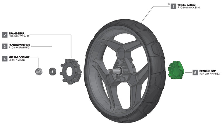 Rovic RV1S - Wheel Complete V1 - Parts discontinued once not available.