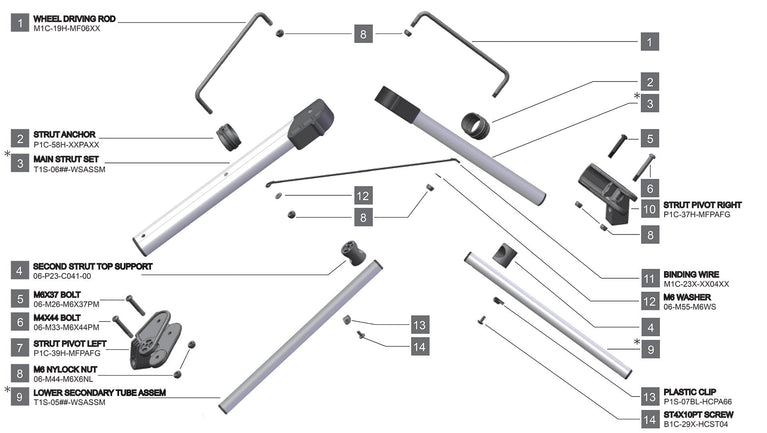 Rovic RV1S - Wheel Support Assembly V1 - Parts discontinued once not available.