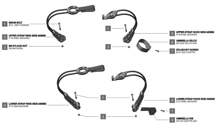 Rovic RV1S - Bag Straps Complete V1