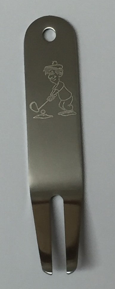 Golf Divot Tool with Comic Logo