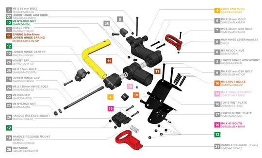 Clicgear 4.0 - Main Hinge Assembly