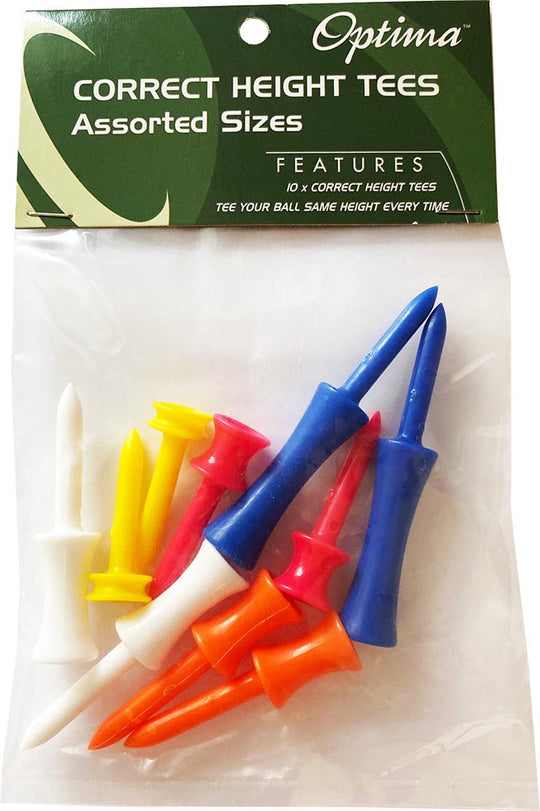 Optima Correct Height Plastic Golf Tees