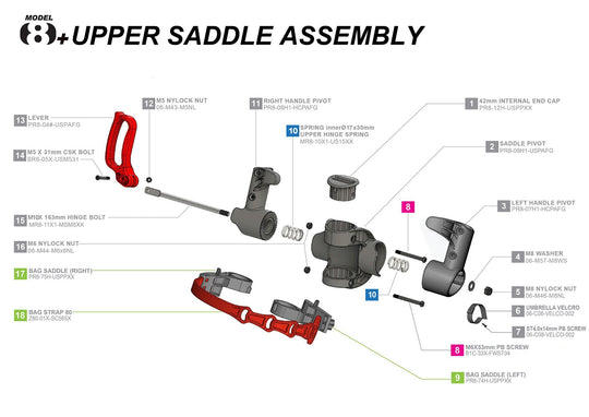 Clicgear 8+ - Upper Saddle Assembly