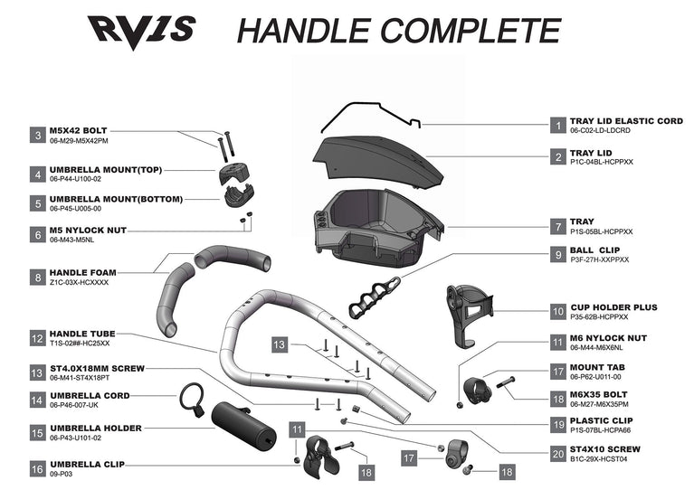 Rovic RV1S - Handle Complete V2