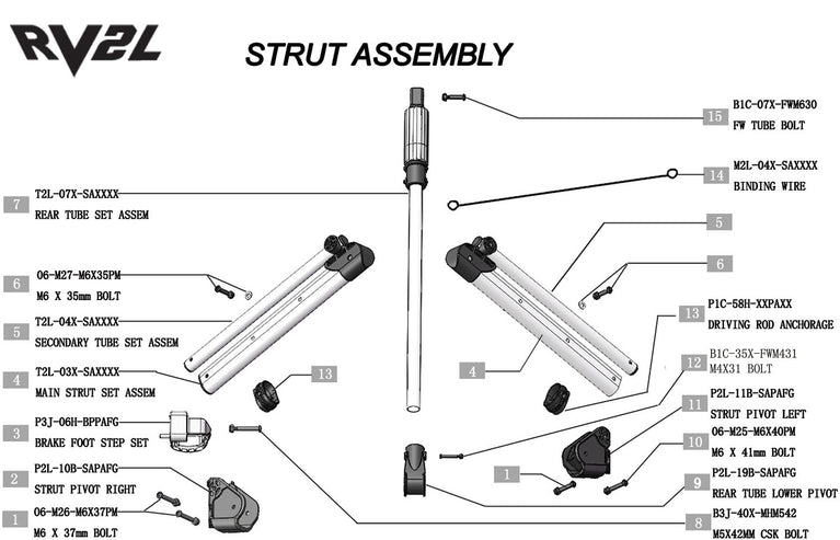 Rovic RV2L - Strut Assembly V1 - Parts discontinued once not available.