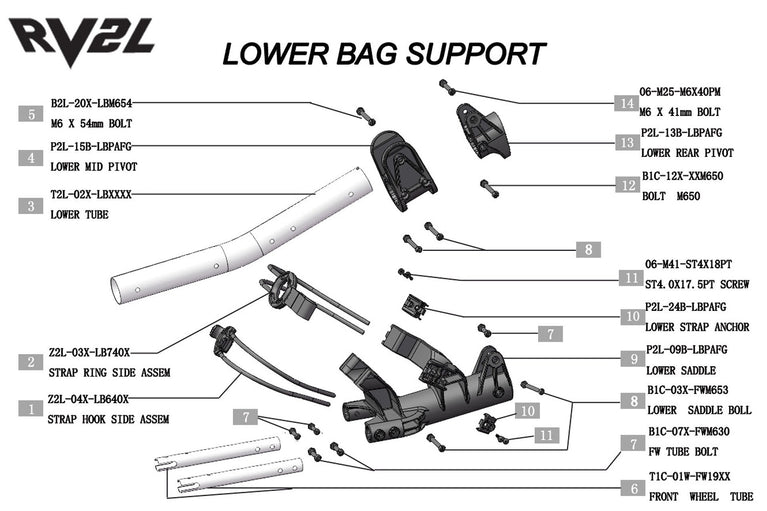 Rovic RV2L - Lower Bag Support V1 - Parts discontinued once not available.