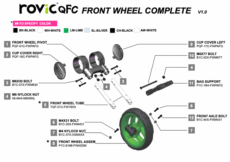 Rovic QFC - Front Wheel Complete