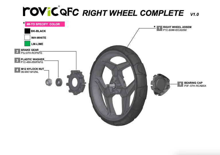 Rovic QFC - Right Wheel Complete