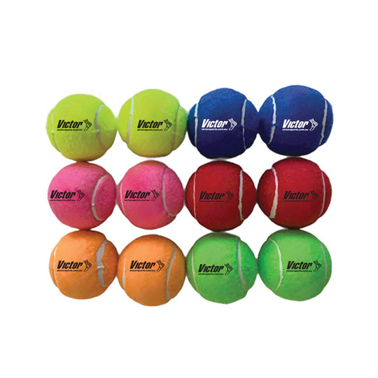 VICTOR TENNIS BALL COLOURED (12)