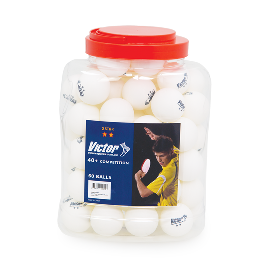 VICTOR TABLE TENNIS BALLS COMPETITION WHITE (6)