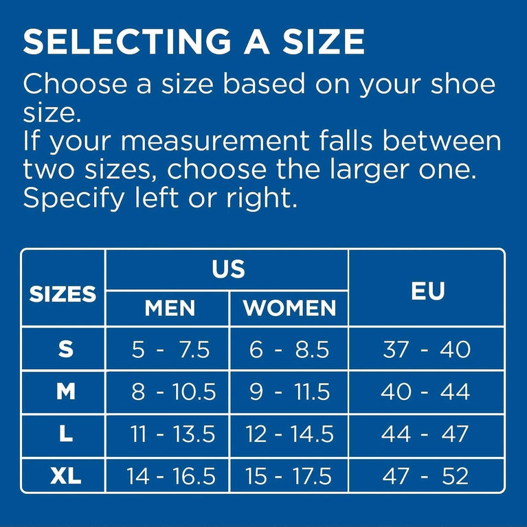 Zamst A1 Ankle Brace sizing chart.