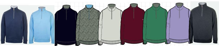 Clearance - ProQuip Mens MISTRAL ZIP NECK Leisure Top Grey