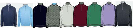 Clearance - ProQuip Mens MISTRAL ZIP NECK Leisure Top Grey